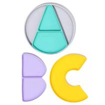 Prato Infantil Silicone Divisórias ABC Removíveis Petit Piá Prato Infantil Silicone Divisórias ABC Removíveis Petit Piá