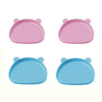 Prato Infatil Ursinho Grande ou Pequeno Avulso 2 Unidades Azul/Rosa Prato Infatil Ursinho Grande ou Pequeno Avulso 2 Unidades Azul/Rosa