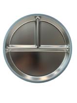 Prato inox com divisorias e com ventosas de silicone - primu -