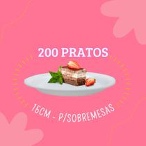 Prato isopor com 200 unidades 15 cm de diametro para bolos, sobremesas