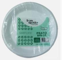 Prato Isopor Descartável Refeição 23cm C/ 100 Un - bom apetite