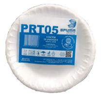 Prato isopor spuma pac descartáveis com 25un de 23 cm Prato isopor spuma pac descartáveis com 25un de 23 cm