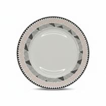 Prato jantar raso branco 27cm arabesco porcelana tok da casa