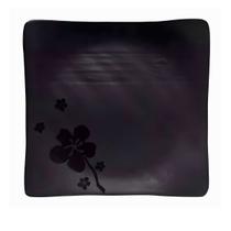 Prato Kanpai Premium Raso Quadrado Preto de Melamina 22,9cm Comida Japonesa - Bestfer