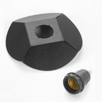 Prato Lâmpada Pendente Retro Luminária Redondo-Alumínio-Preto