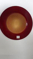 Prato Luci Vermelho com Ouro 34 cm Prato Luci Vermelho com Ouro 34 cm