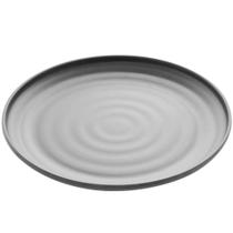 Prato Lyor de Melamina Raso Preto 25,5cm Avulso Tóquio com Relevo para Mesa Refeições