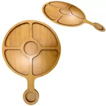 Prato Madeira Retangular Cozinha Tábua Bandeja Servir 34cm