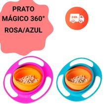 Prato Mágico Giratório Bebê Infantil 360 Pratinho Alimentação Não Derrama Alimento Prato Mágico Giratório Bebê Infantil 360 Pratinho Alimentação Não Derrama Alimento