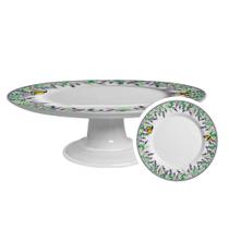 Prato Médio p/Bolo c/Pé em Cerâmica Blessed Easter 28,5 Alleanza Prato Médio p/Bolo c/Pé em Cerâmica Blessed Easter 28,5 Alleanza