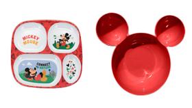 Prato Mickey Disney c/ Divisórias e Bowl Melamine - Tuut