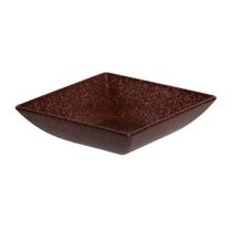 Prato mini petisqueira quadrado aperitivos marrom escuro