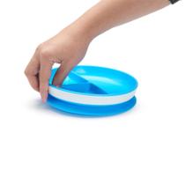Prato Munchkin com divisórias e ventosa, azul