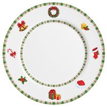 Prato natalino para sobremesa em cerâmica Jilgle Bells Alleanza 21 cm Prato natalino para sobremesa em cerâmica Jilgle Bells Alleanza 21 cm
