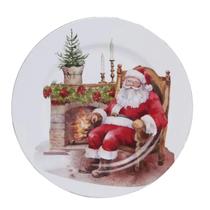 Prato Natalino Sousplat Noel Na Lareira 30cm C/1UN Cromus