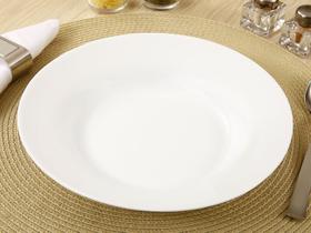 Prato Opaline Menu Fundo 23CM Branco Duralex Vidro Temperado Prato Opaline Menu Fundo 23CM Branco Duralex Vidro Temperado