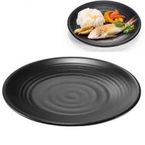 Prato Oriental Preto 22cm em Melamina Restaurante Japones