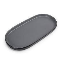 Prato Oval Dual Color Cinza 29 cm Melamina 100% Profissional Prato Oval Dual Color Cinza 29 cm Melamina 100% Profissional