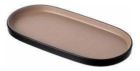 Prato Oval Dual Color Servir Refeições Alimentos Dual Color Nude 23,5cm Gourmet Mix