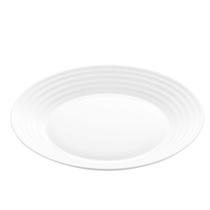 PRATO P/SOBREMESA DE VIDRO OPALINO HARENA BRANCO 19cm