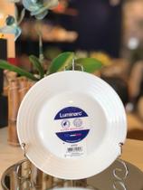 PRATO P/SOBREMESA DE VIDRO OPALINO HARENA BRANCO 19cm