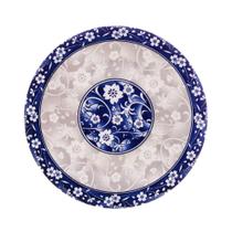 Prato p/ Sobremesa Porcelana Blue Garden Azul Branco - Lyor