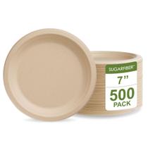 Prato Pacote Harvest Pack, pratos de papel compostáveis descartáveis redondos de 7 polegadas x500 Prato Pacote Harvest Pack, pratos de papel compostáveis descartáveis redondos de 7 polegadas x500