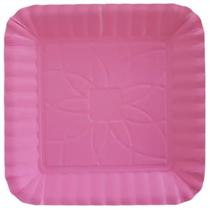 Prato Papel Quadrado C/8 Unid Refeiçoes Descartavel 17CM