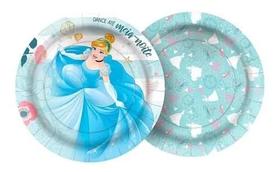 PRATO PAPEL REDONDO 18 cm CINDERELA CLASSICA 12 un. REGINA FESTA
