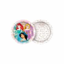 PRATO PAPEL REDONDO 18 cm PRINCESAS DISNEY 12 un.