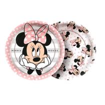 Prato Papel Redondo - Minnie Mouse Rosa - 8 unidades - Regina - Rizzo