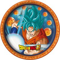 Prato Papel Tema 18cm Dragon Ball Goku - 08 unid Prato Papel Tema 18cm Dragon Ball Goku - 08 unid