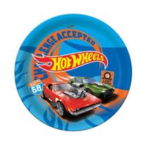 Prato Papel Tema 18cm Hot Wheels - 08 unid
