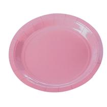 Prato Papel Tema 18cm Liso Rosa Bebê - 10 unid