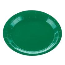 Prato Papel Tema 18cm Liso Verde Bandeira - 10 unid