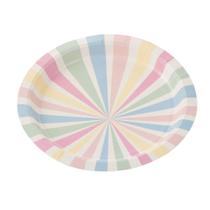 Prato Papel Tema 18cm Listras Candy Color Tie Dye - 10 unid