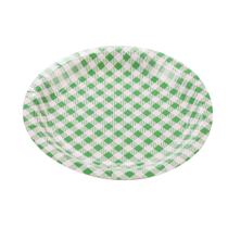 Prato Papel Tema 18cm Xadrez Verde Festa Junina - 10 unid