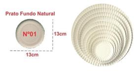 Prato Papelão Natural Redonda Nº01 (13Cm) C/100 Deskart