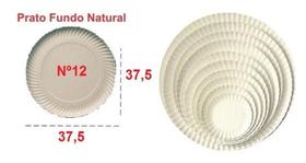 Prato Papelão Natural Redonda Nº12 (37,5Cm) C/100 Deskart