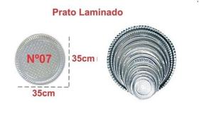 Prato Papelão Redonda Laminado Prata Nº07 (35Cm) C/100 Deska