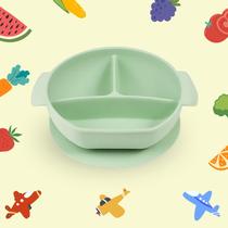 Prato para alimentação de bebês em Silicone BPA-Free - com divisórias, ventosa, alças e borda