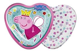 Prato Para Aniversário Da Peppa Pig Princesa Coração 8 Un