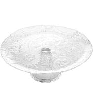 Prato Para Bolo 27cm Diâmetro Por 10cm Altura Em Vidro Com Pe Paisley