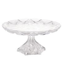 Prato para Bolo 30 cm de Cristal com Pé Diamond Lyor