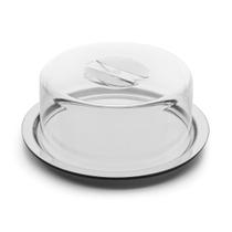 Prato Para Bolo Boleira ou Queijo Inox com Tampa Neo Forma Prato Para Bolo Boleira ou Queijo Inox com Tampa Neo Forma