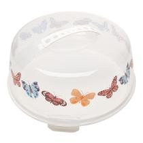 Prato para Bolo Butterfly de Plástico com Tampa e Alça - Lyor