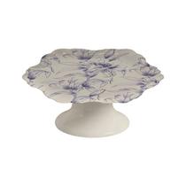 Prato para Bolo Cerâmica Soft Bloom Flor Azul Prato para Bolo Cerâmica Soft Bloom Flor Azul