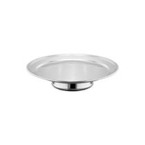 Prato para Bolo com Base Inox Boleira Fruteira Servir 31cm