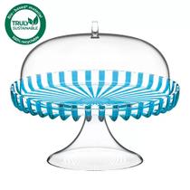 Prato para Bolo com Domo e Pedestal em Bio Plástico não fóssil 31xh27 cm - DolceVita - Turquesa - G Prato para Bolo com Domo e Pedestal em Bio Plástico não fóssil 31xh27 cm - DolceVita - Turquesa - G
