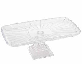 Prato para Bolo com Pé de Cristal Quadratta 36,5 x 17 x 14 cm Casa Del Grande Prato para Bolo com Pé de Cristal Quadratta 36,5 x 17 x 14 cm Casa Del Grande